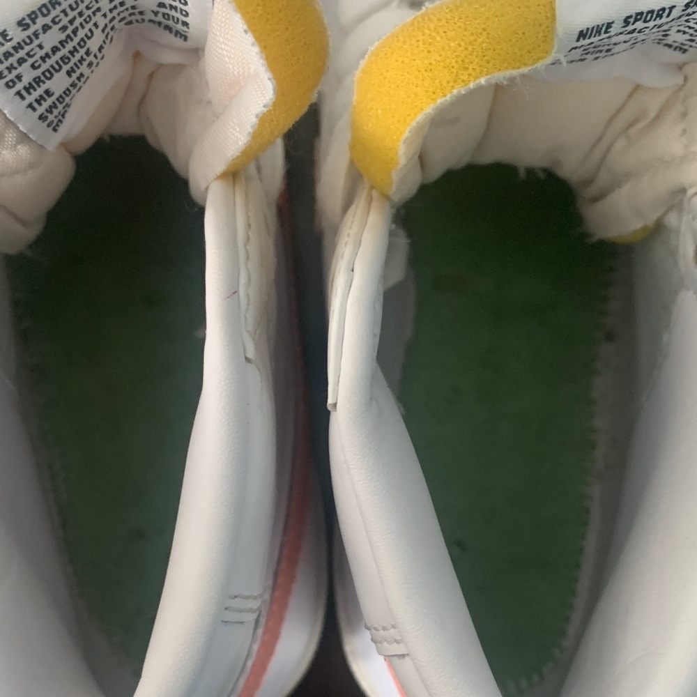 Girl Nike White and Pink High-Tops with Yellow Accents - Picture 5 of 6